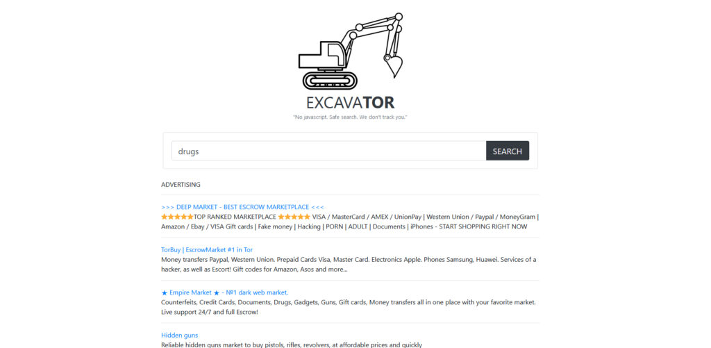Excavator Search Engine Link