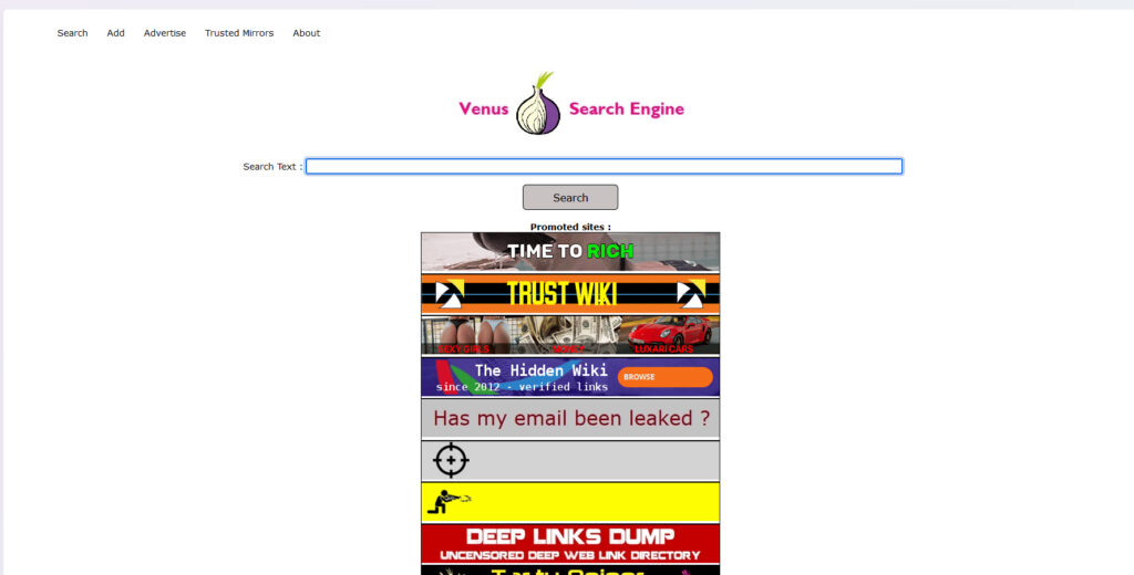 Venus Onion Search Engine Link