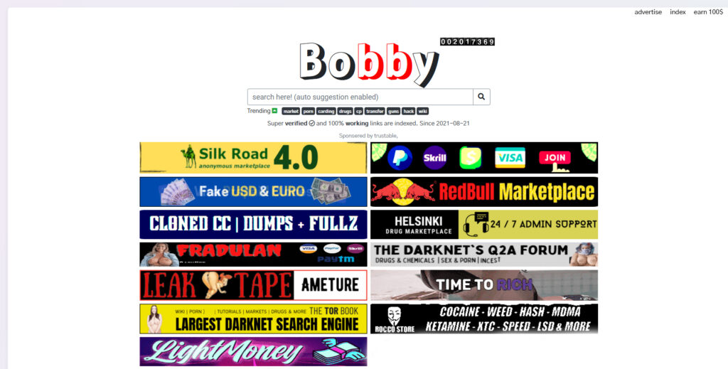 Bobby Dark Web Search Engine Link