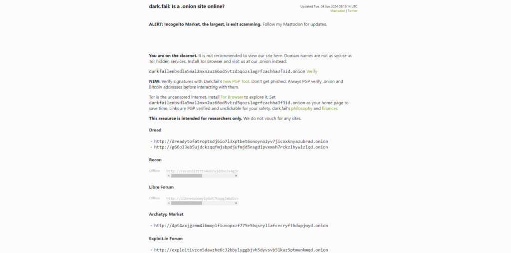 dark.fail Onion Directory