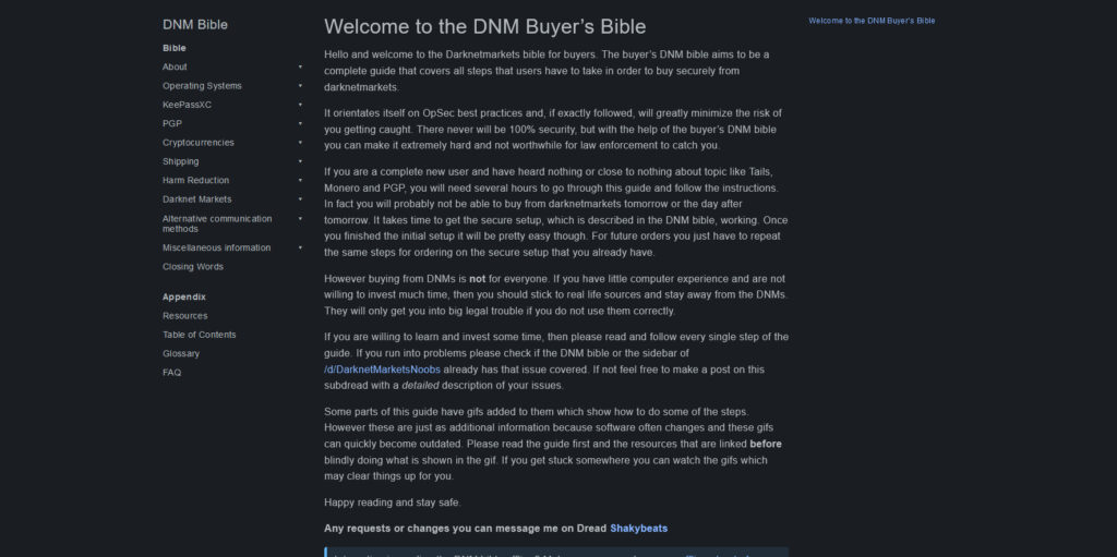 Darknet Market Bible